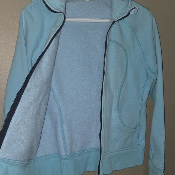 Lululemon Scuba Light Blue Zip-Up Hoodie Size 6 - Picture 7 of 9